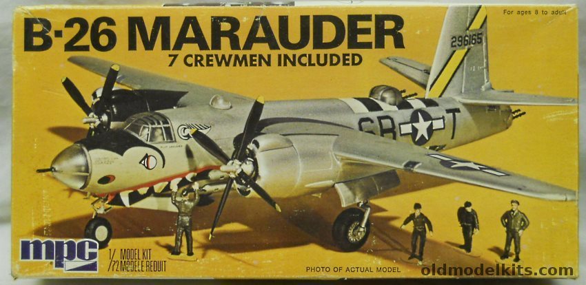 MPC 1/72 B-26 Marauder  With Crew - 'B' of 554th BS 86 BG 9th AF 1943 / 'B' of 598 BS 397 BG 9th AF 1944 / MK1 No. 14 Sq RAF Desert 1942/43, 2-0253 plastic model kit